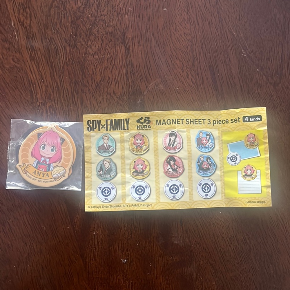 Spy x family magnet sheet 3 piece set Anya Forger NWT